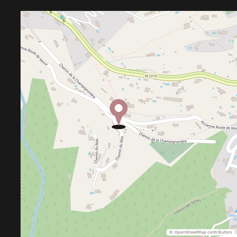 Carte de la nouvelle adresse : 175 Ancienne Route de Vence, 06640 Saint-Jeannet